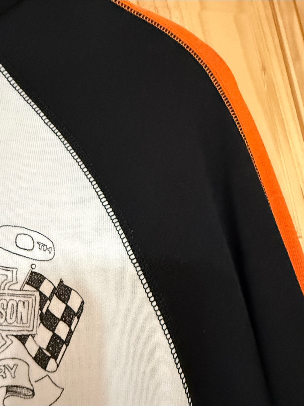 Harley-Davidson White and Black Raglan Racing Tee - Picture 4 of 9